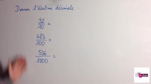 Passer de la fraction décimale à l’écriture décimale - Chapitre 1